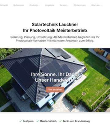 Screenshot Webseite Solartechnik Lauckner