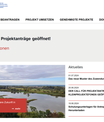 Screenshot Website Interreg 2024